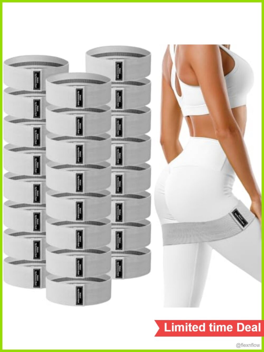24 Pcs Fabric Resistance Bands for Working Out Strength Exercise Bands for Legs